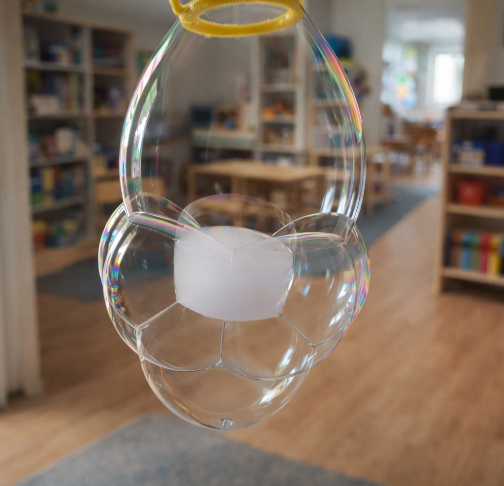 Square vapour bubble experiment for early learning centre in Sydney