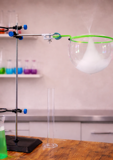 Bubble science experiment demonstration for preschool and childcare STEM learning by Professor Pop