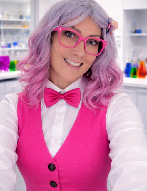 Professor Pop bubble science entertainer smiling in pink vest during interactive STEM bubble show for preschool and early learning centres in Sydney
