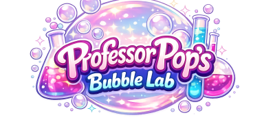 Professor Pop’s Bubble Lab logo – interactive STEM bubble science shows for children